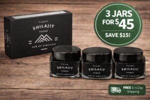 Limited Time Offer: Buy 3 for $45 & Save $15 | Himalayan Shilajit – 85+ Mineral-Rich Energy Booster with Measuring Spoon