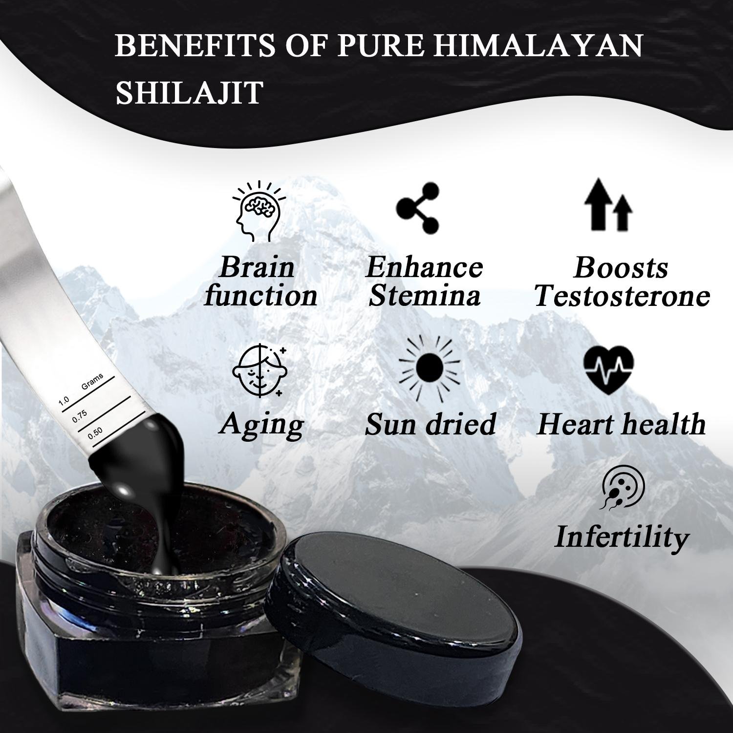 Limited Time Offer: Buy 3 for $45 & Save $15 | Himalayan Shilajit – 85+ Mineral-Rich Energy Booster with Measuring Spoon - Image 8